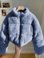 Women's Blue Teddy Fleece Jacket