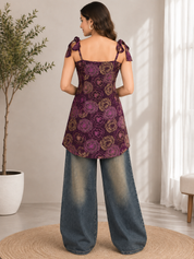 Kotty Maroon Floral kurti set