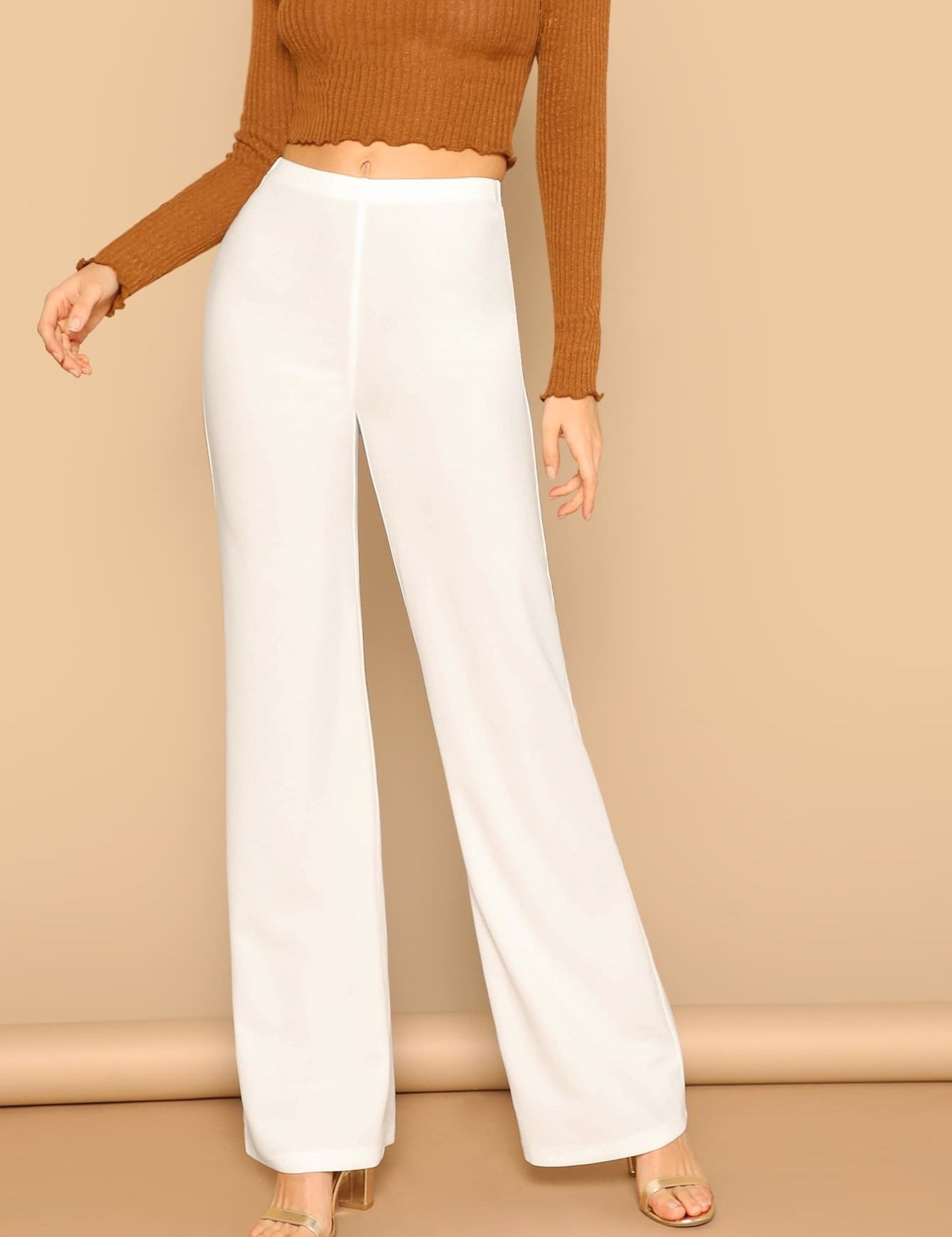 KOTTY Womens Solid Attractive High Rise Pant