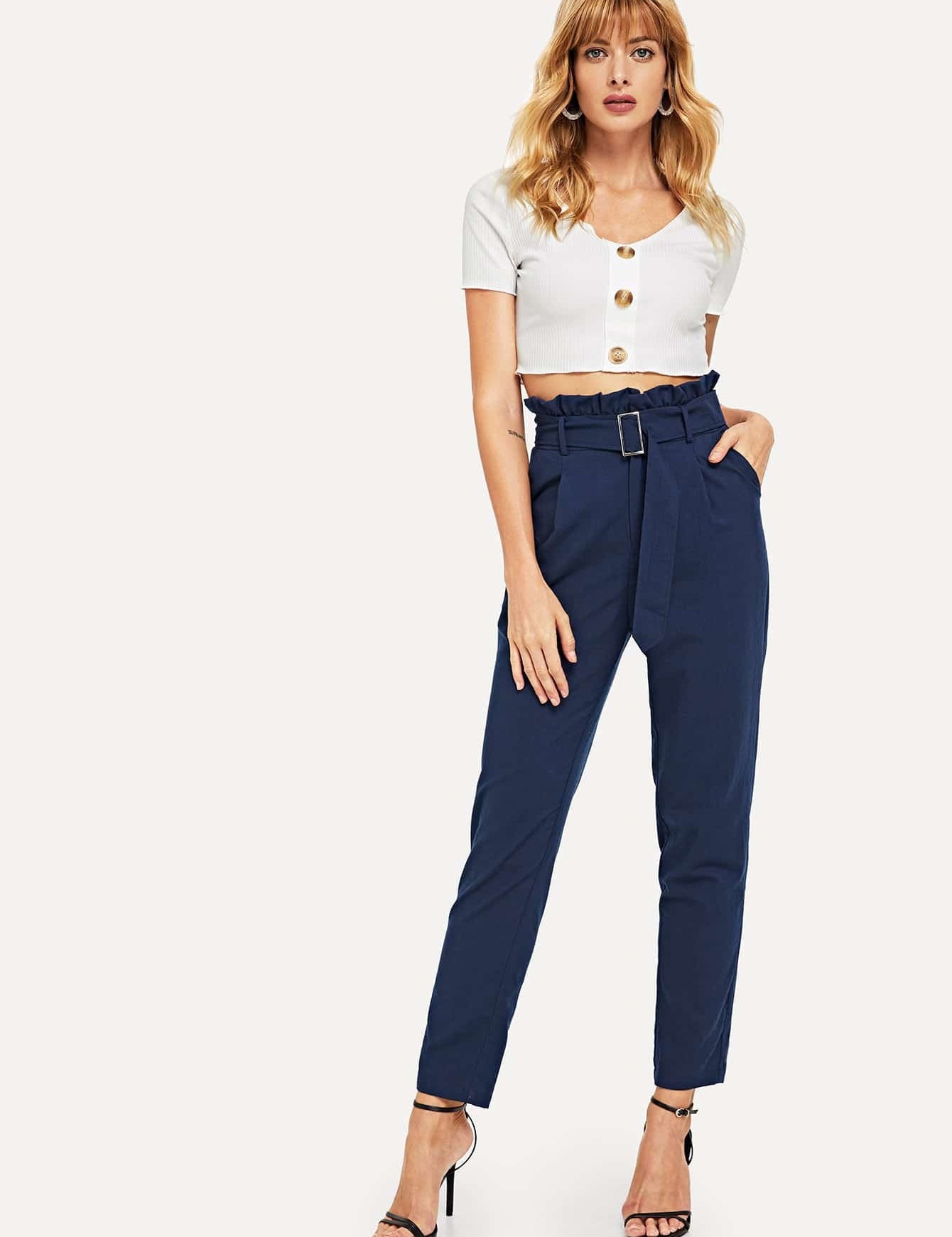 KOTTY Regular Fit Women Blue Trousers 