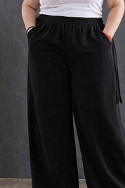 Women's High-Waist Z-Black Wide-Leg Trousers