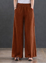 Women's High-Waist Dark Orange Wide-Leg Trousers