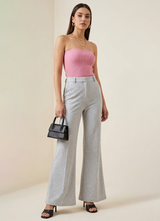 Women's Grey Wide Leg Formal Pants