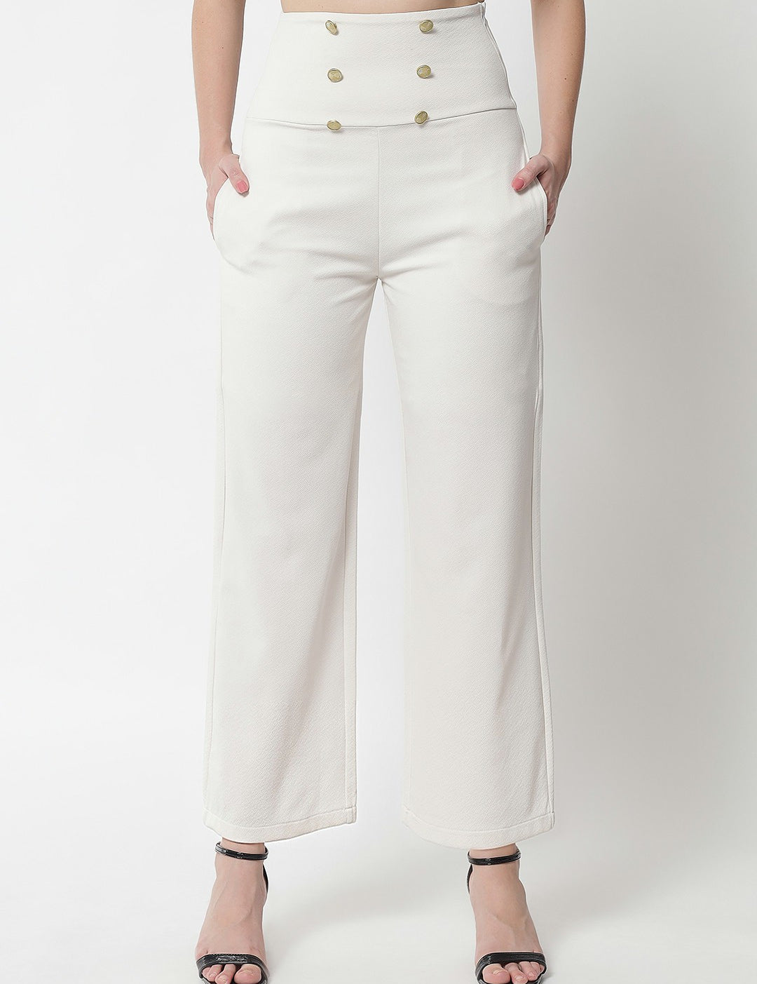 KOTTY Regular Fit Women White Trousers 