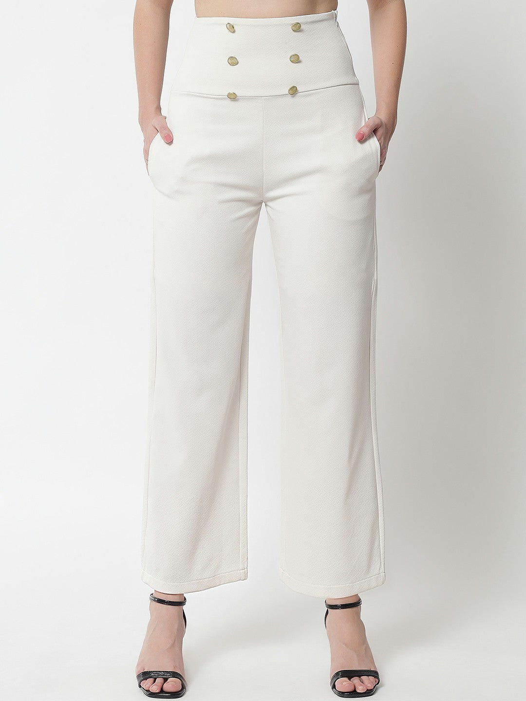 KOTTY Regular Fit Women White Trousers 