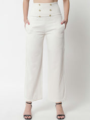 KOTTY Regular Fit Women White Trousers 