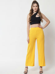 KOTTY Regular Fit Women Yellow Trousers 