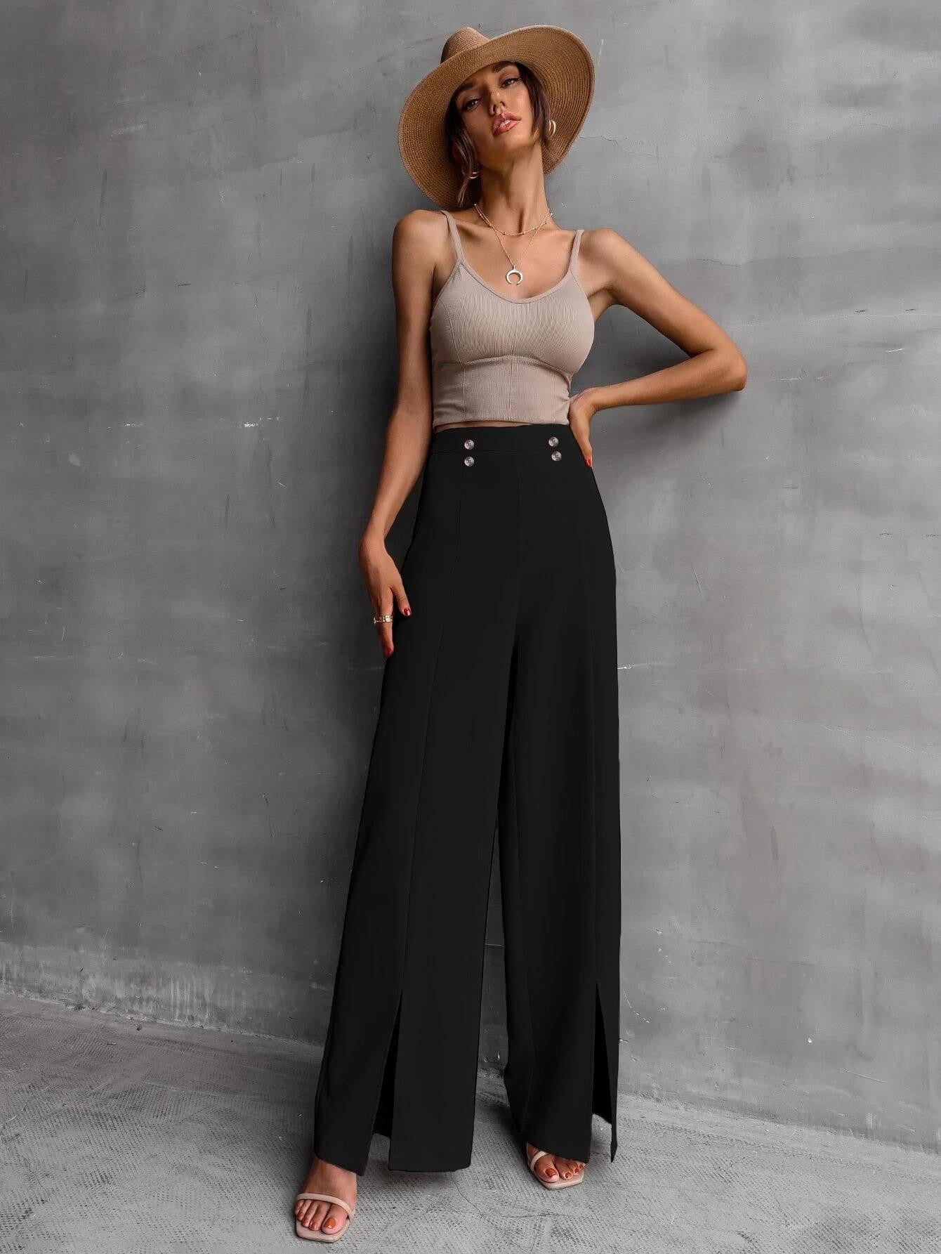 KOTTY Regular Fit Women Black Trousers 
