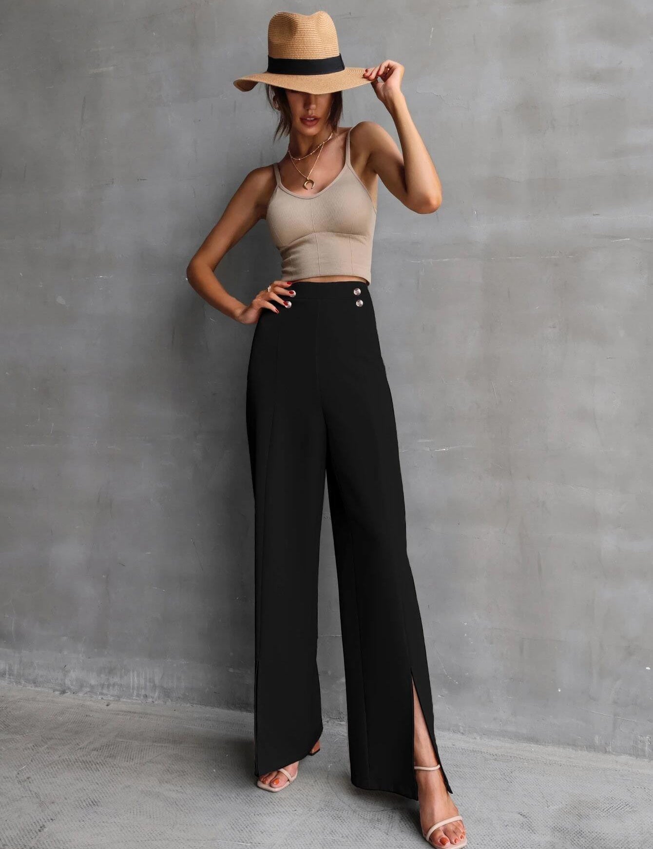 KOTTY Regular Fit Women Black Trousers 