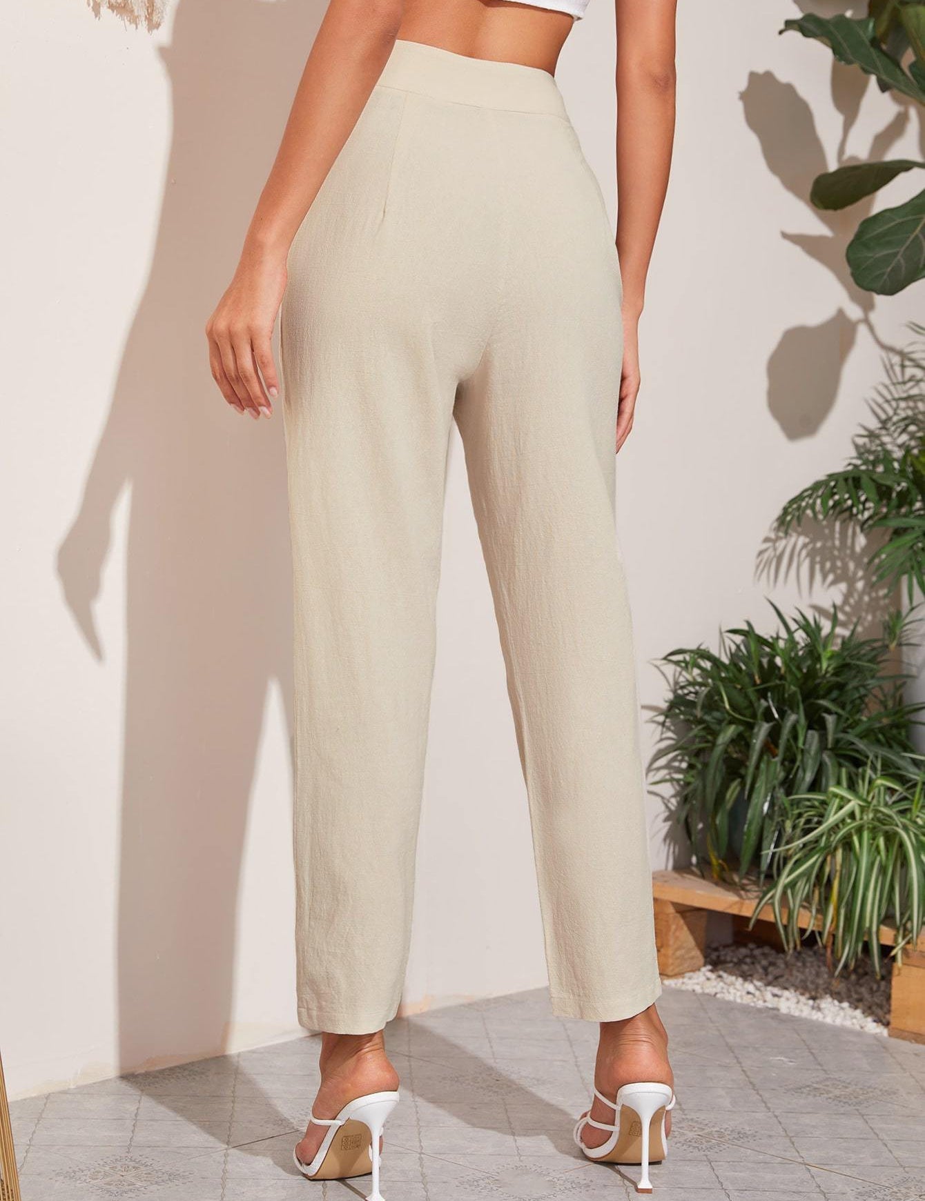 KOTTY Womens Solid Attractive High Rise Pant