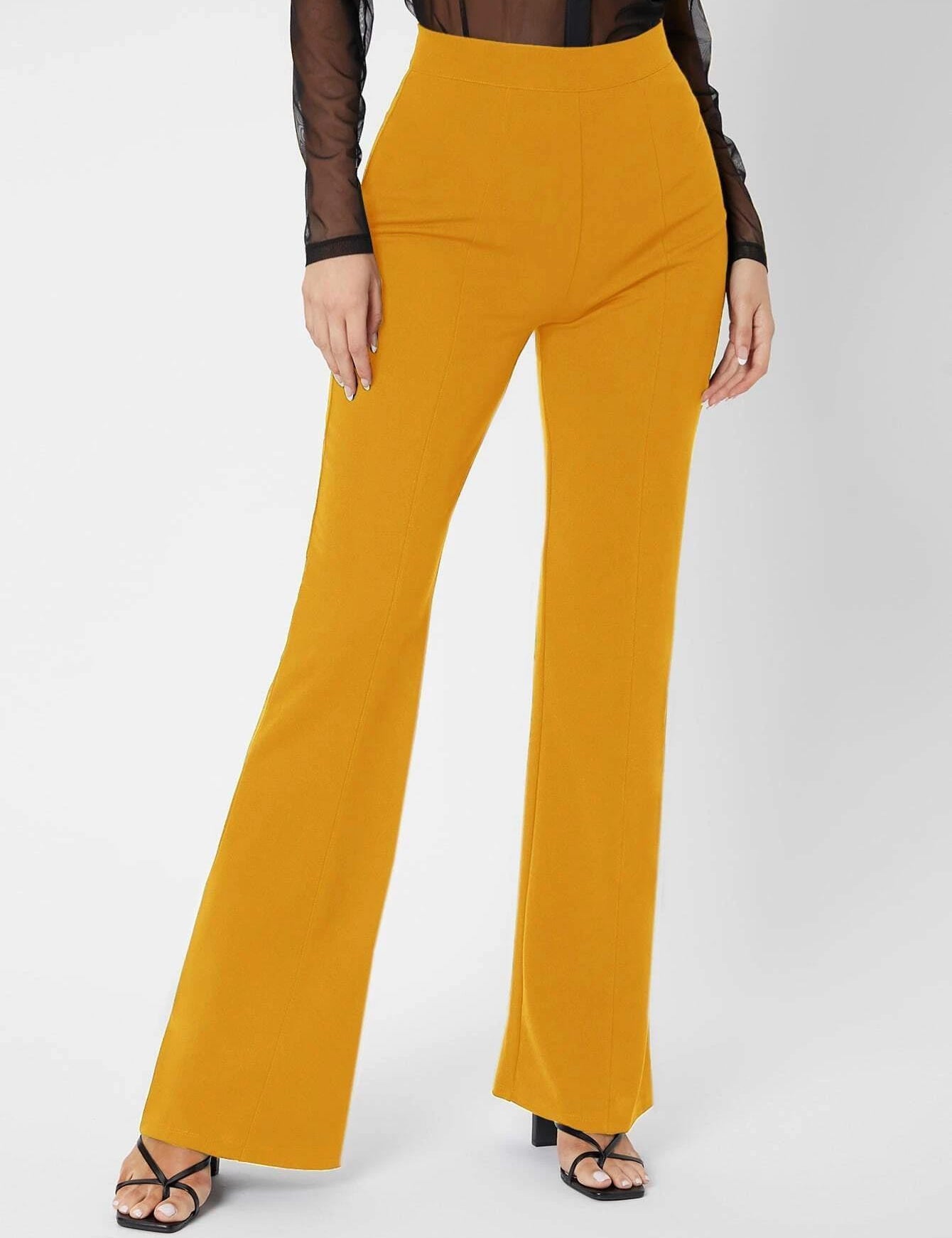 KOTTY Regular Fit Women Yellow Trousers 