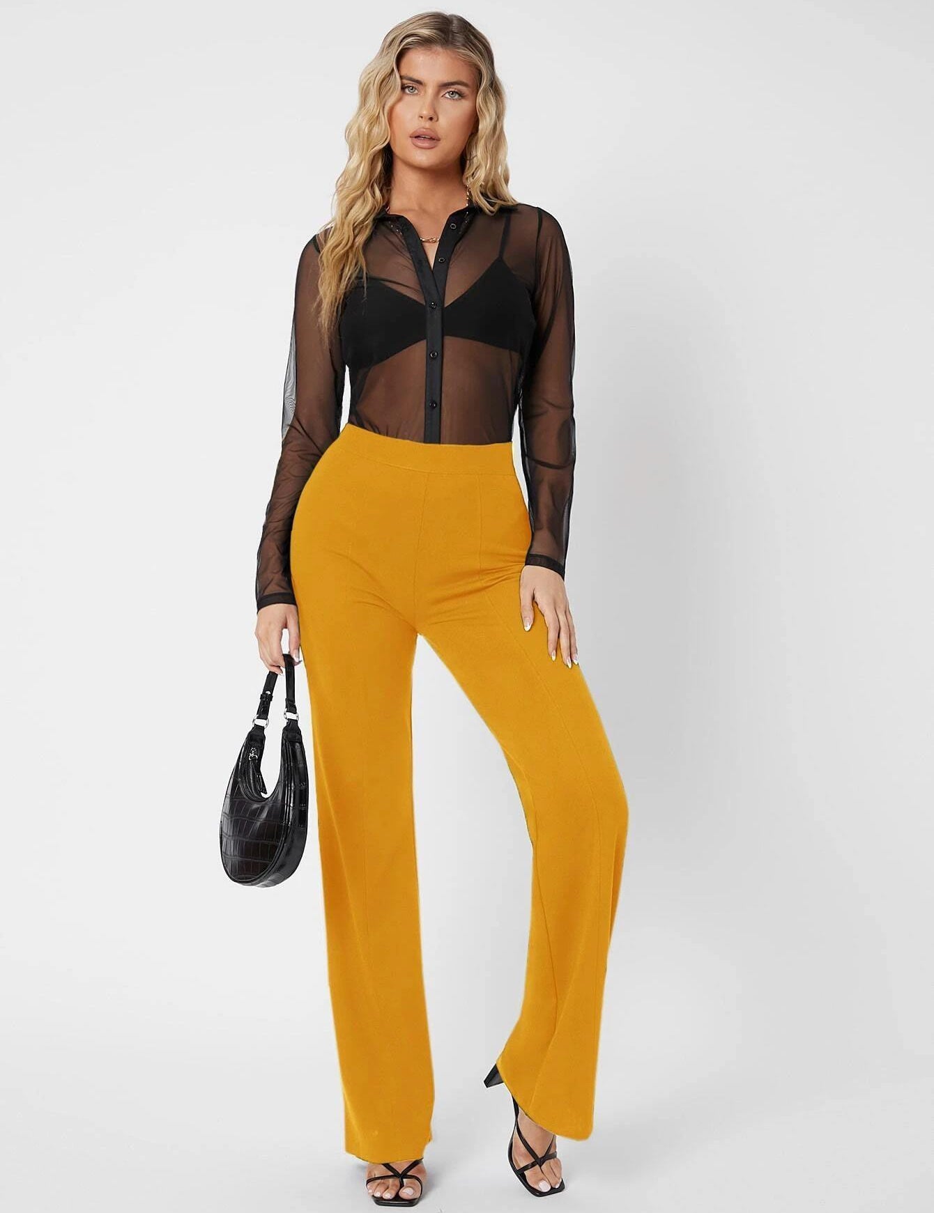 KOTTY Regular Fit Women Yellow Trousers 