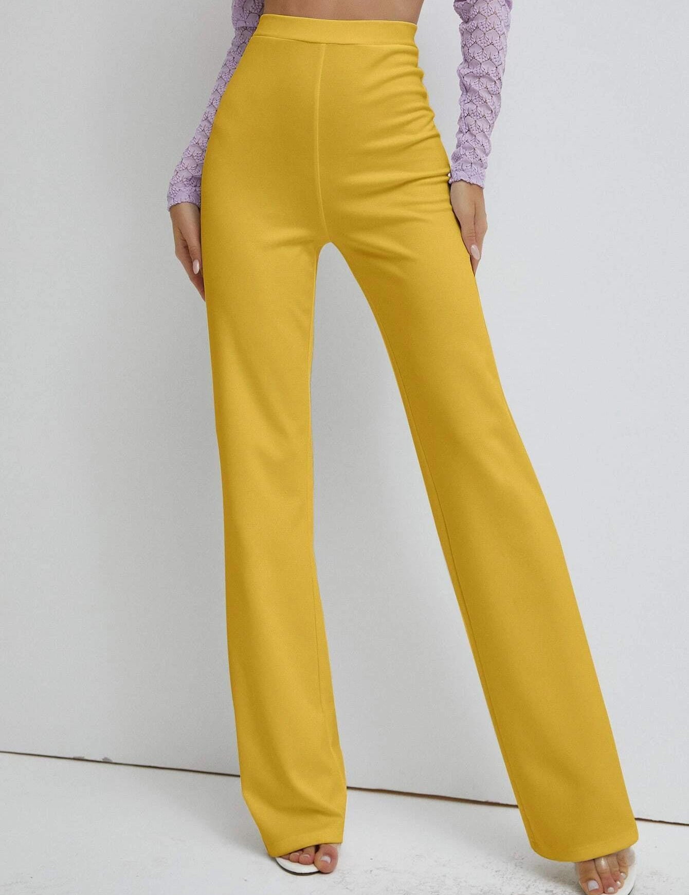 KOTTY Regular Fit Women Yellow Trousers 
