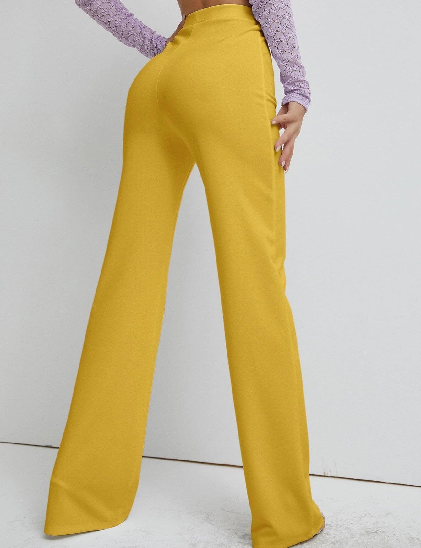 KOTTY Regular Fit Women Yellow Trousers 