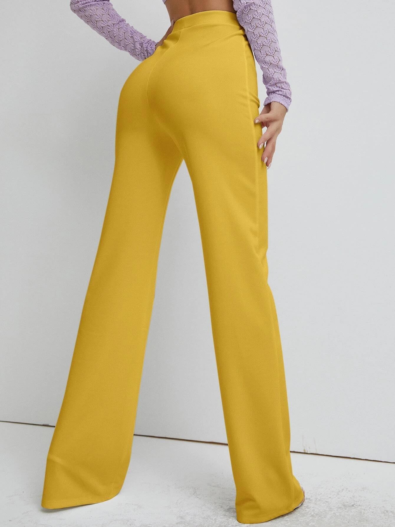 KOTTY Regular Fit Women Yellow Trousers 