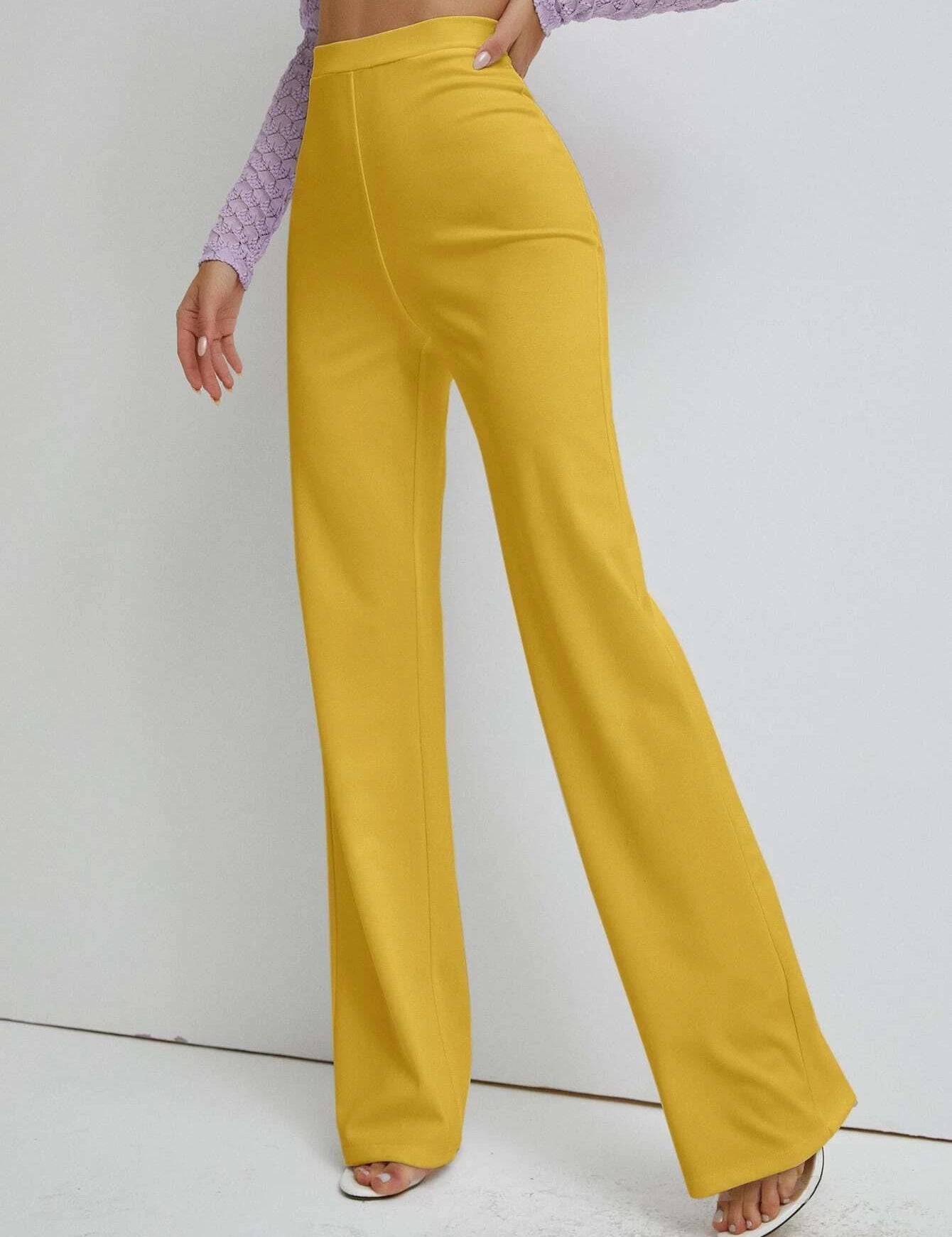 KOTTY Regular Fit Women Yellow Trousers 