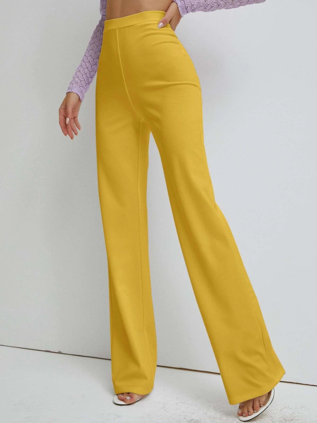 KOTTY Regular Fit Women Yellow Trousers 