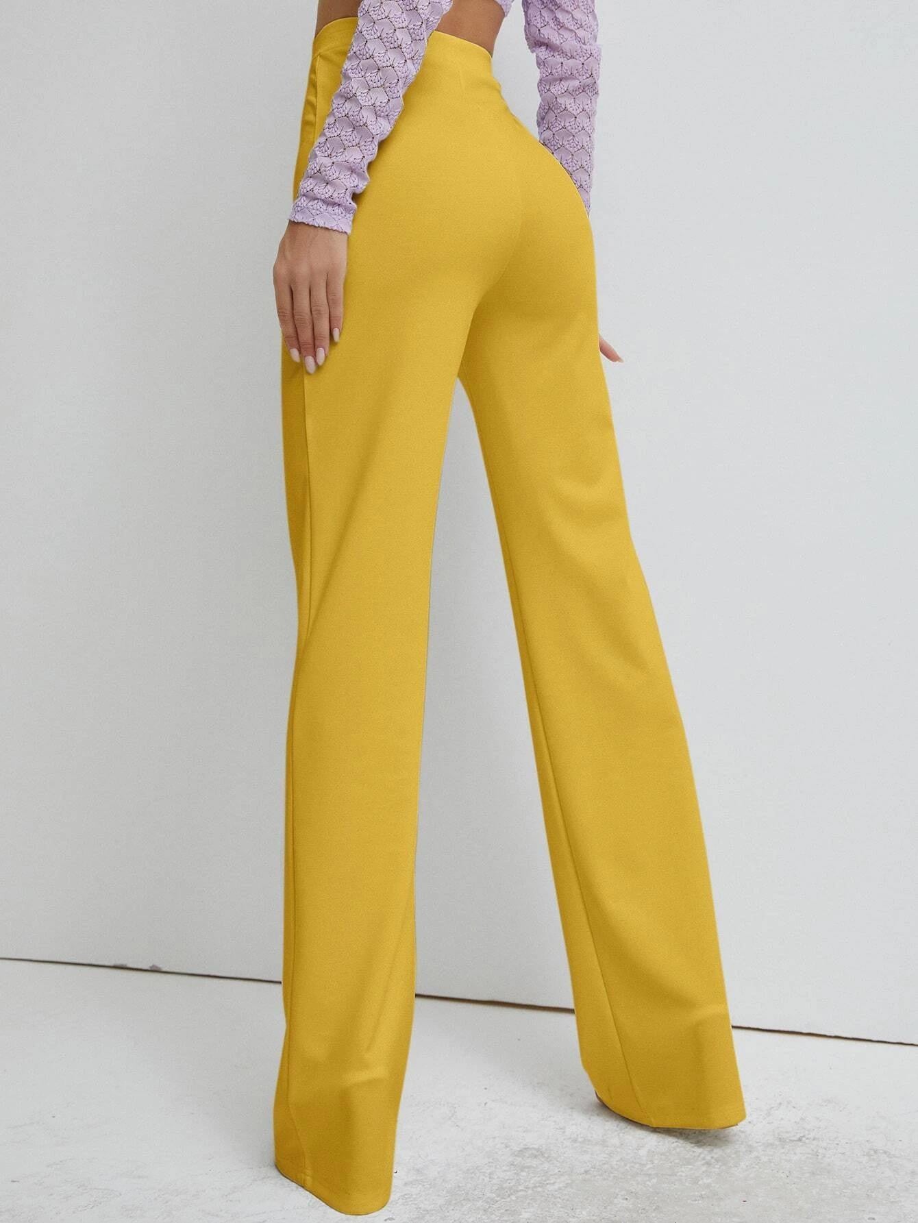 KOTTY Regular Fit Women Yellow Trousers 