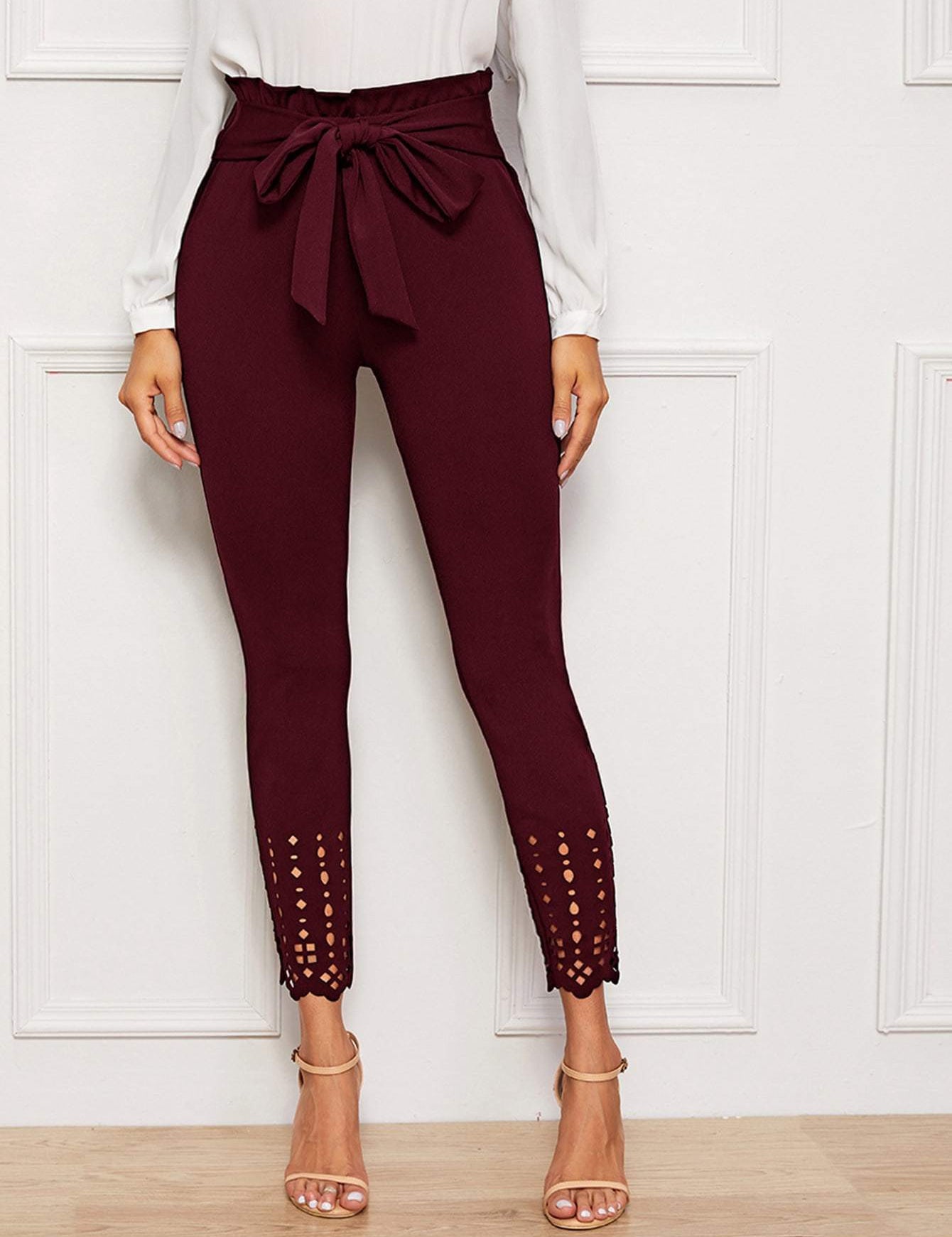 KOTTY Womens Solid Attractive High Rise Pant