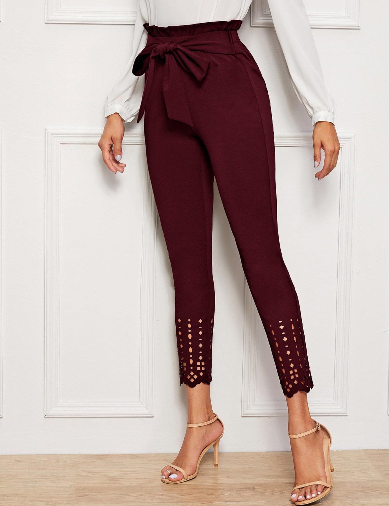 KOTTY Womens Solid Attractive High Rise Pant