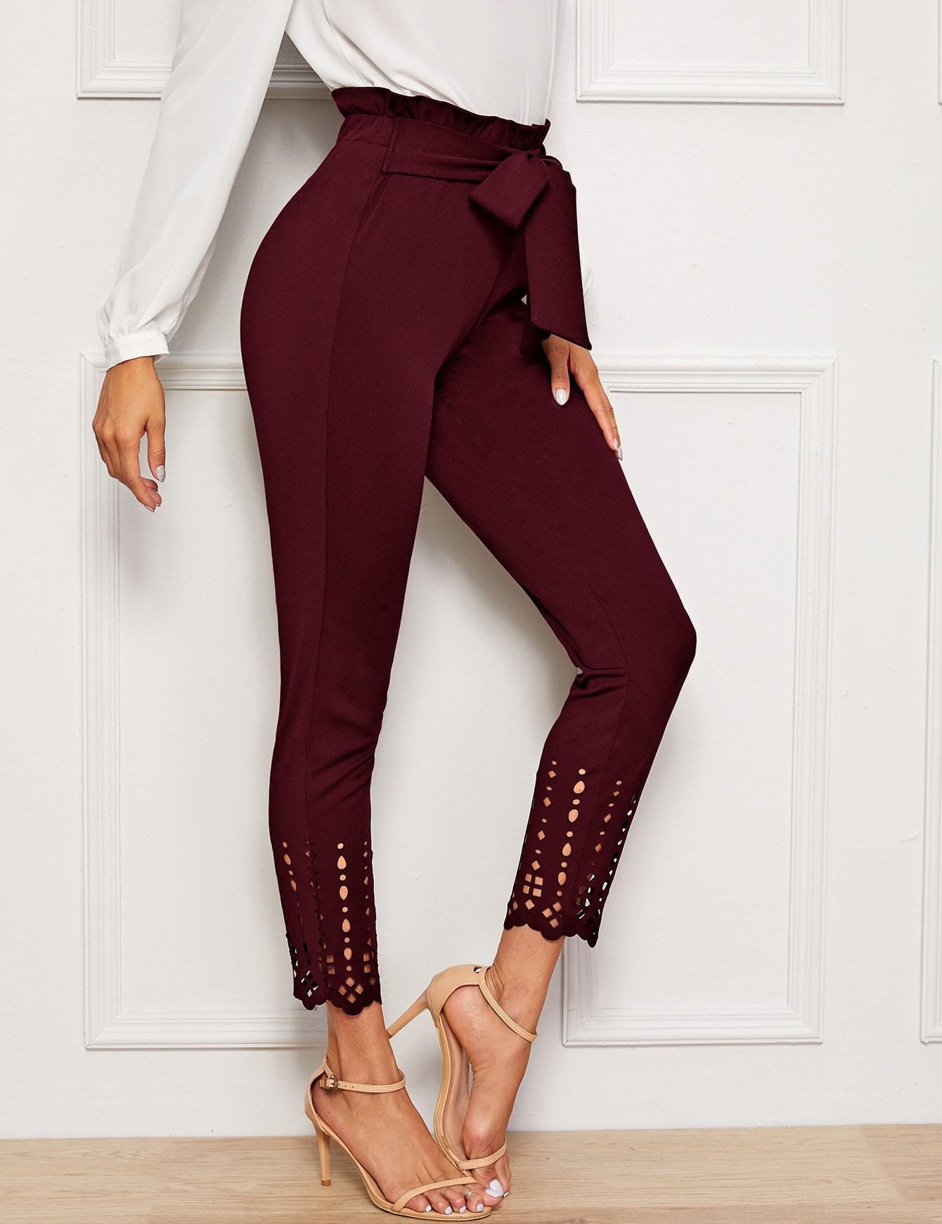 KOTTY Womens Solid Attractive High Rise Pant