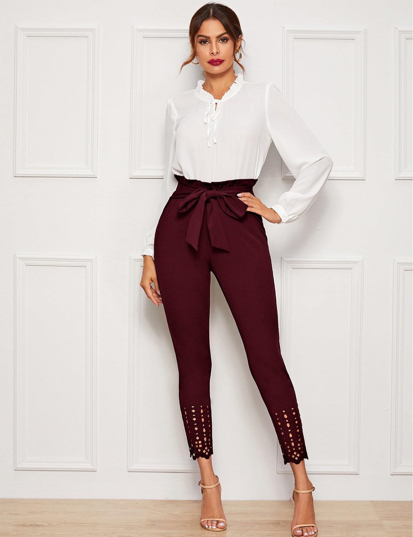 KOTTY Womens Solid Attractive High Rise Pant