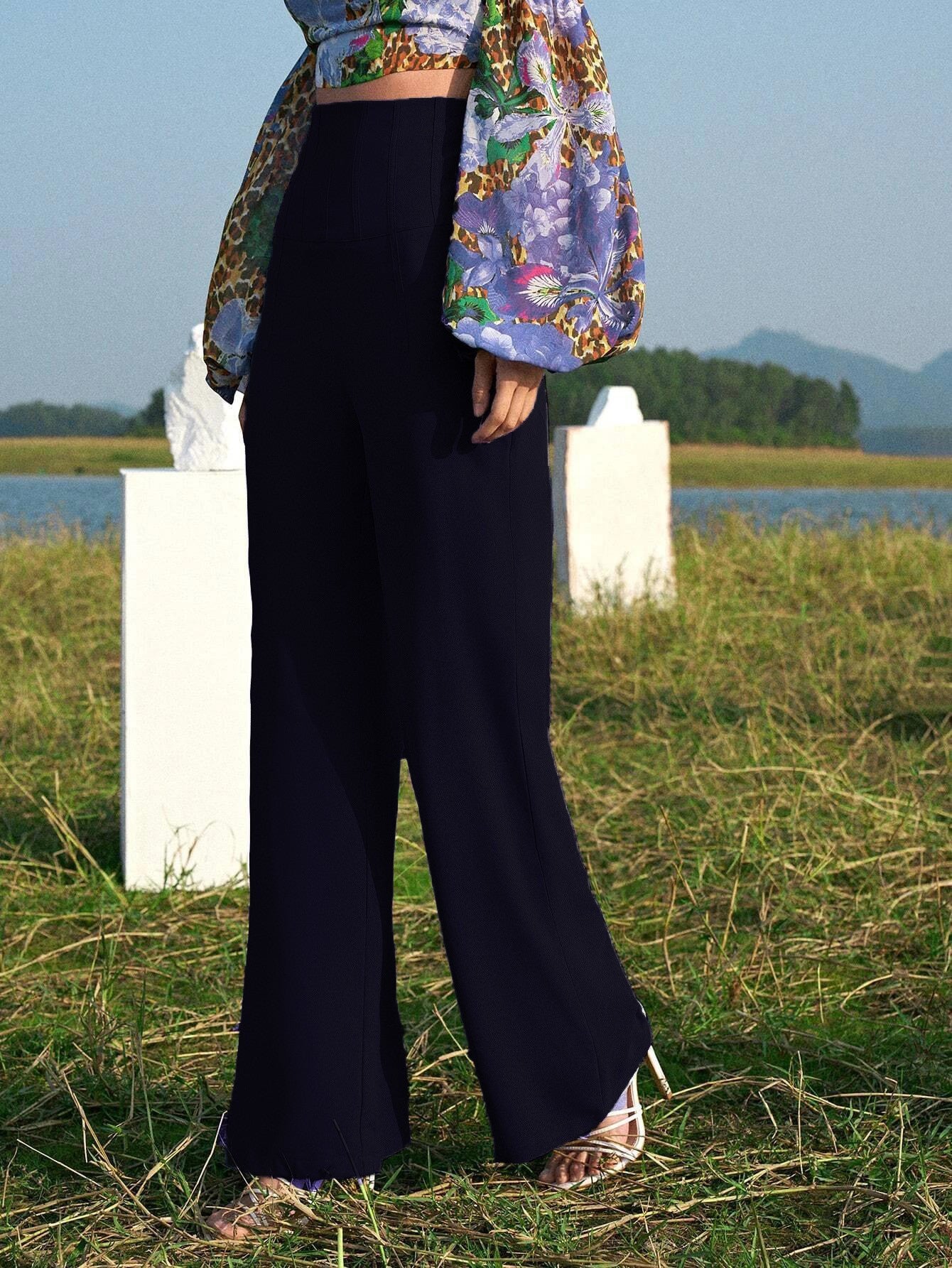 KOTTY Regular Fit Women Dark Blue Trousers 
