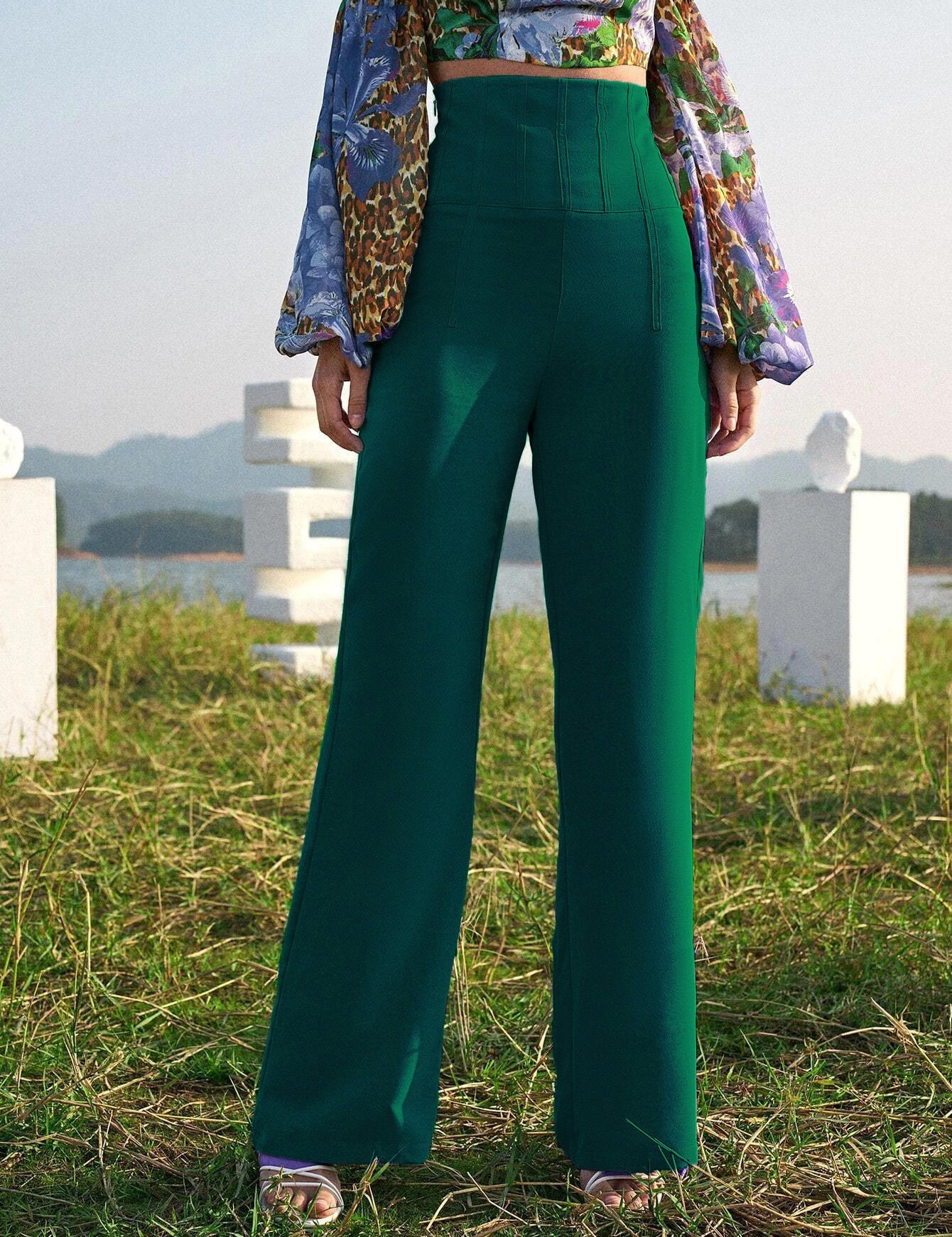 KOTTY Regular Fit Women Dark Green Trousers 