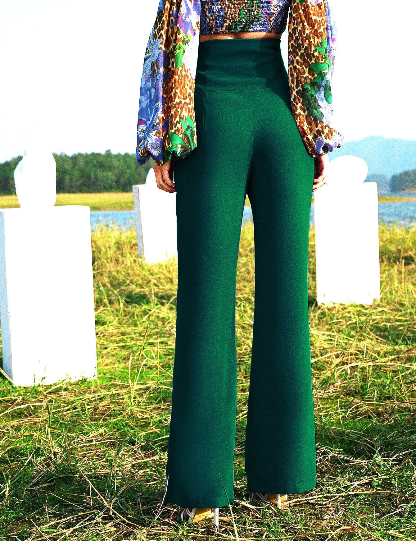 KOTTY Regular Fit Women Dark Green Trousers 