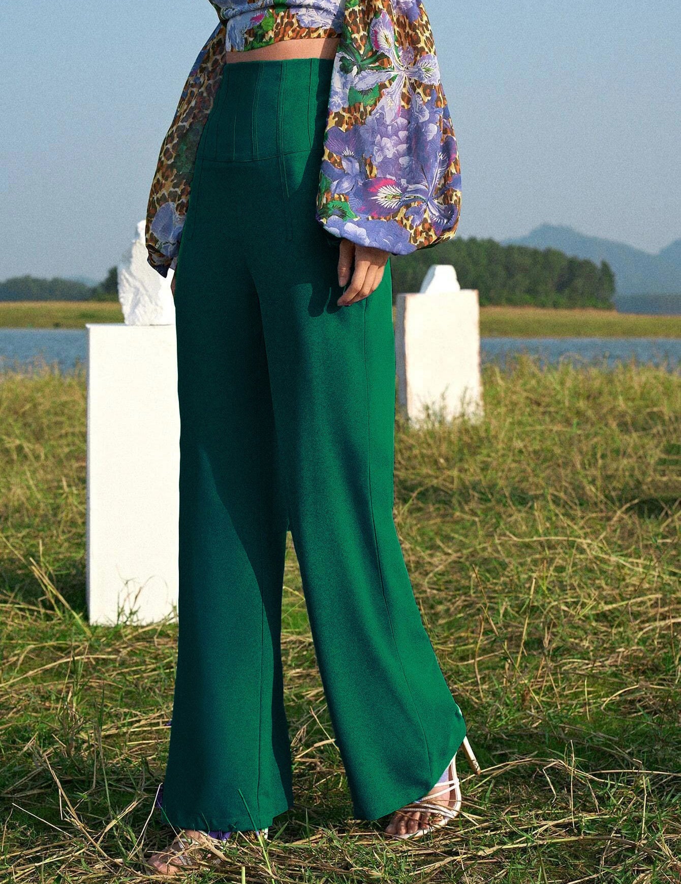 KOTTY Regular Fit Women Dark Green Trousers 