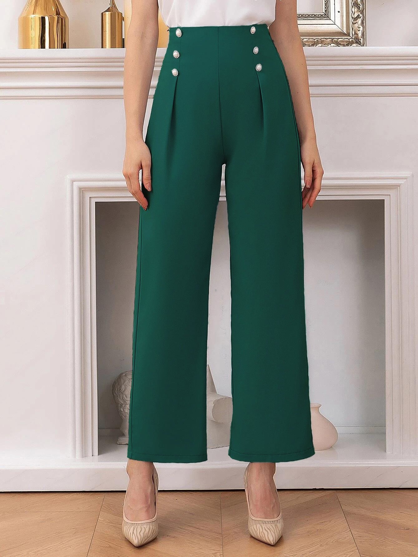 KOTTY Regular Fit Women Dark Green Trousers 