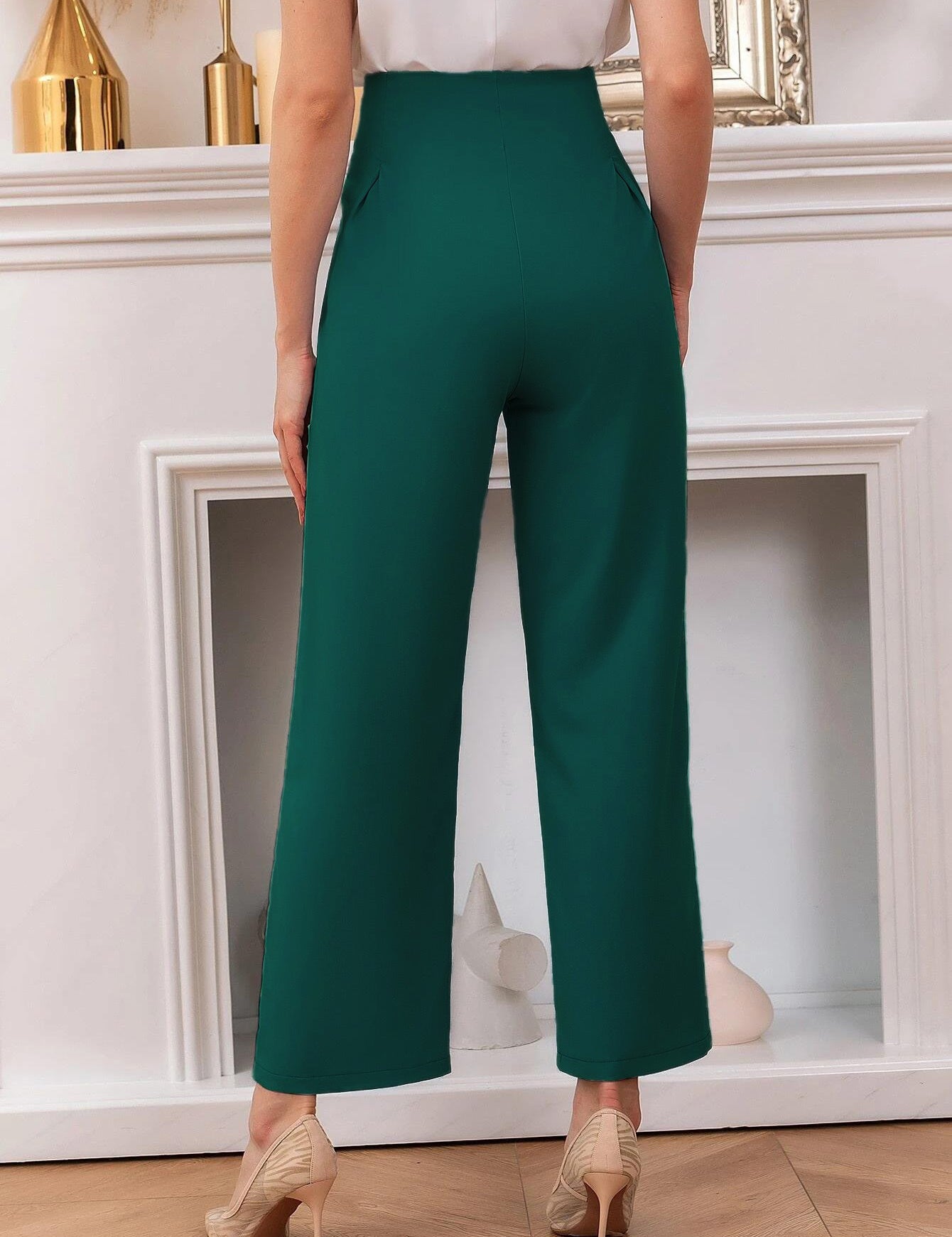KOTTY Regular Fit Women Dark Green Trousers 
