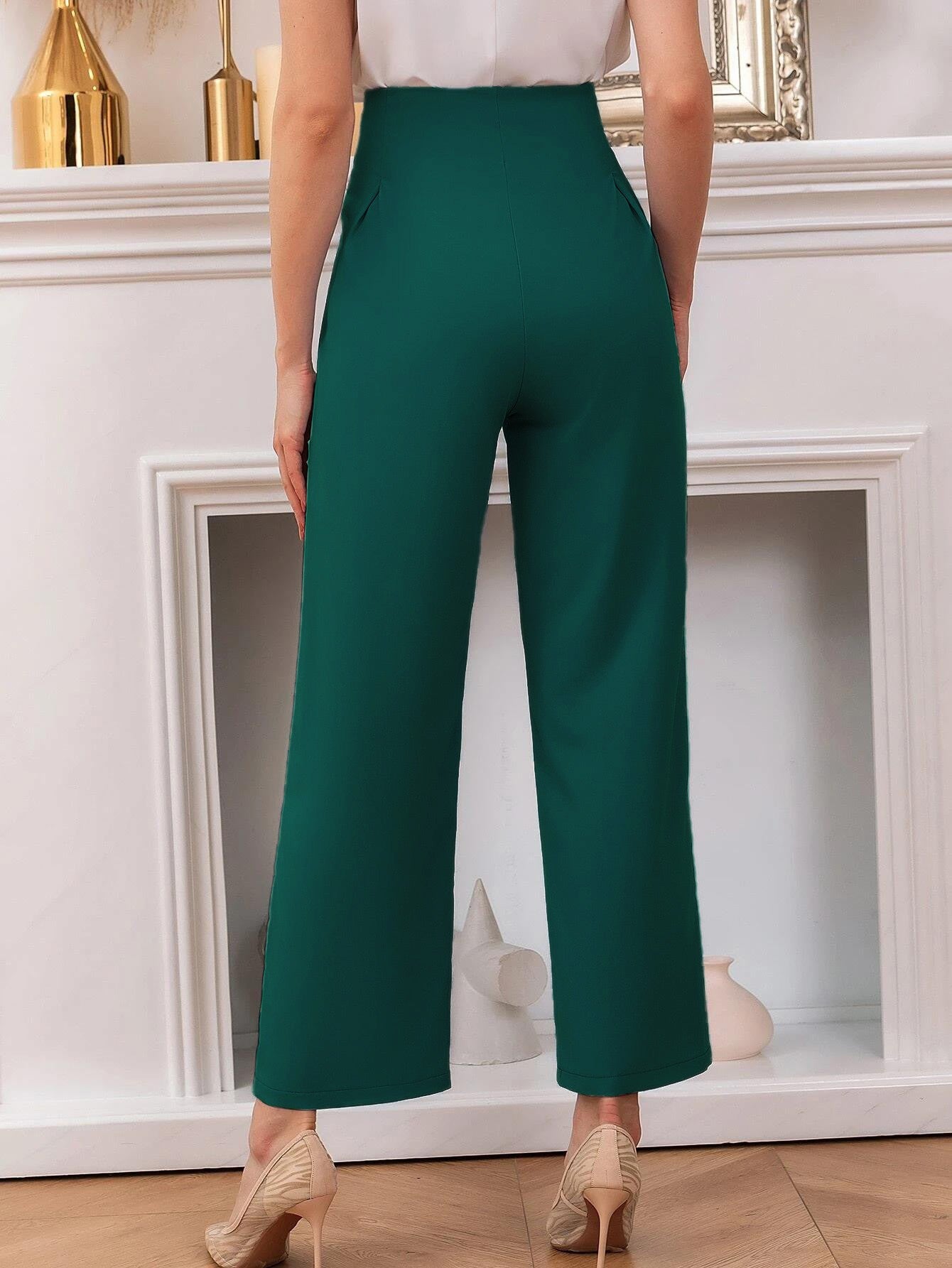 KOTTY Regular Fit Women Dark Green Trousers 