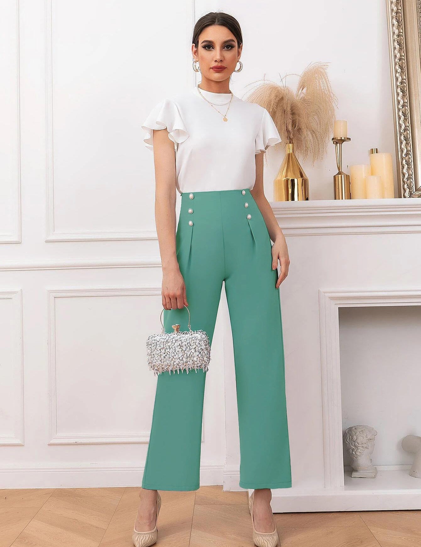 KOTTY Regular Fit Women Green Trousers 