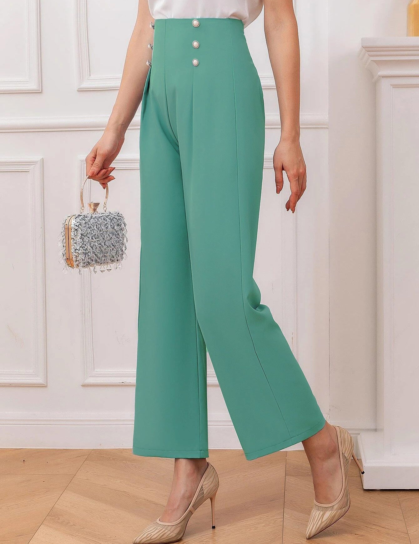 KOTTY Regular Fit Women Green Trousers 