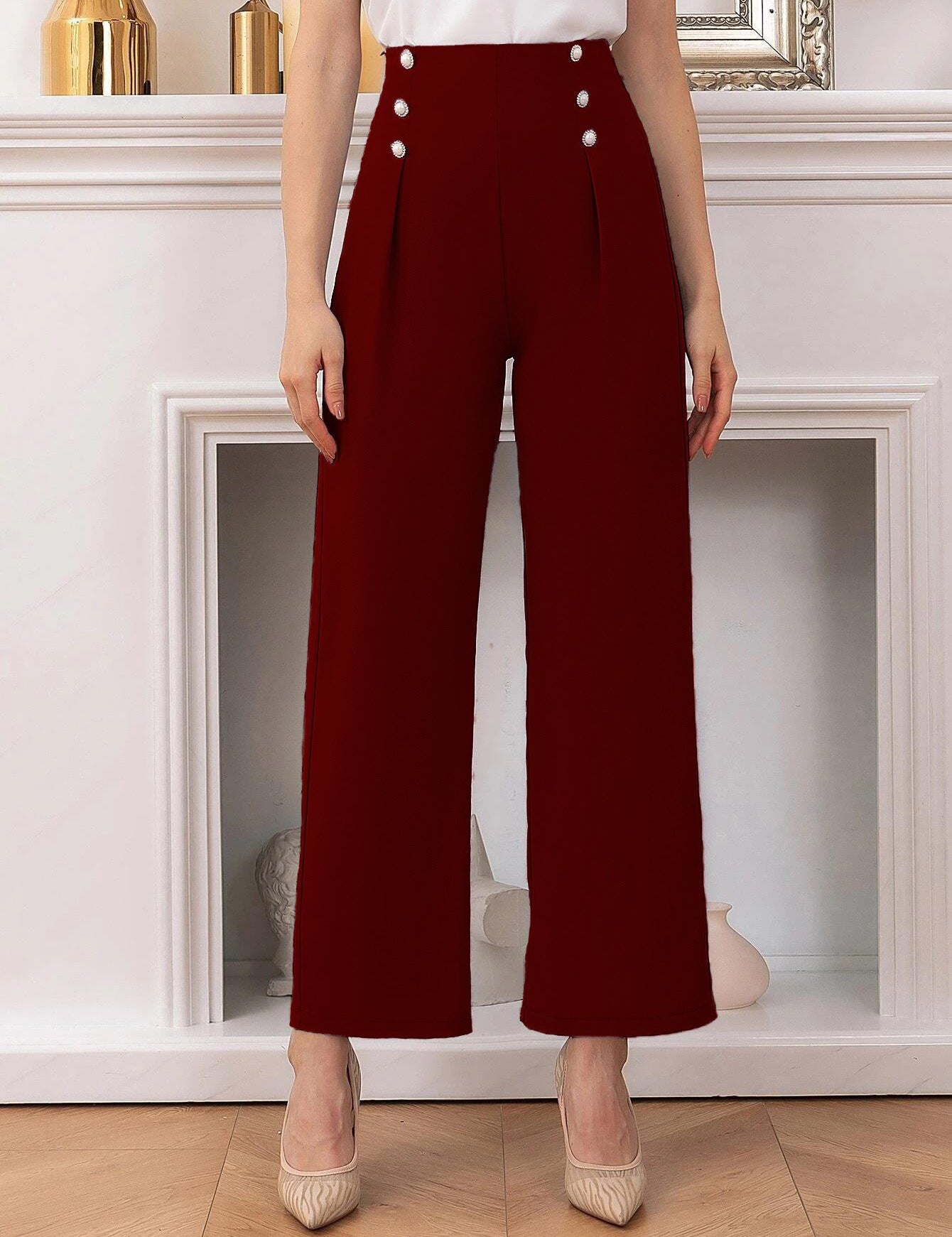 KOTTY Regular Fit Women Maroon Trousers 