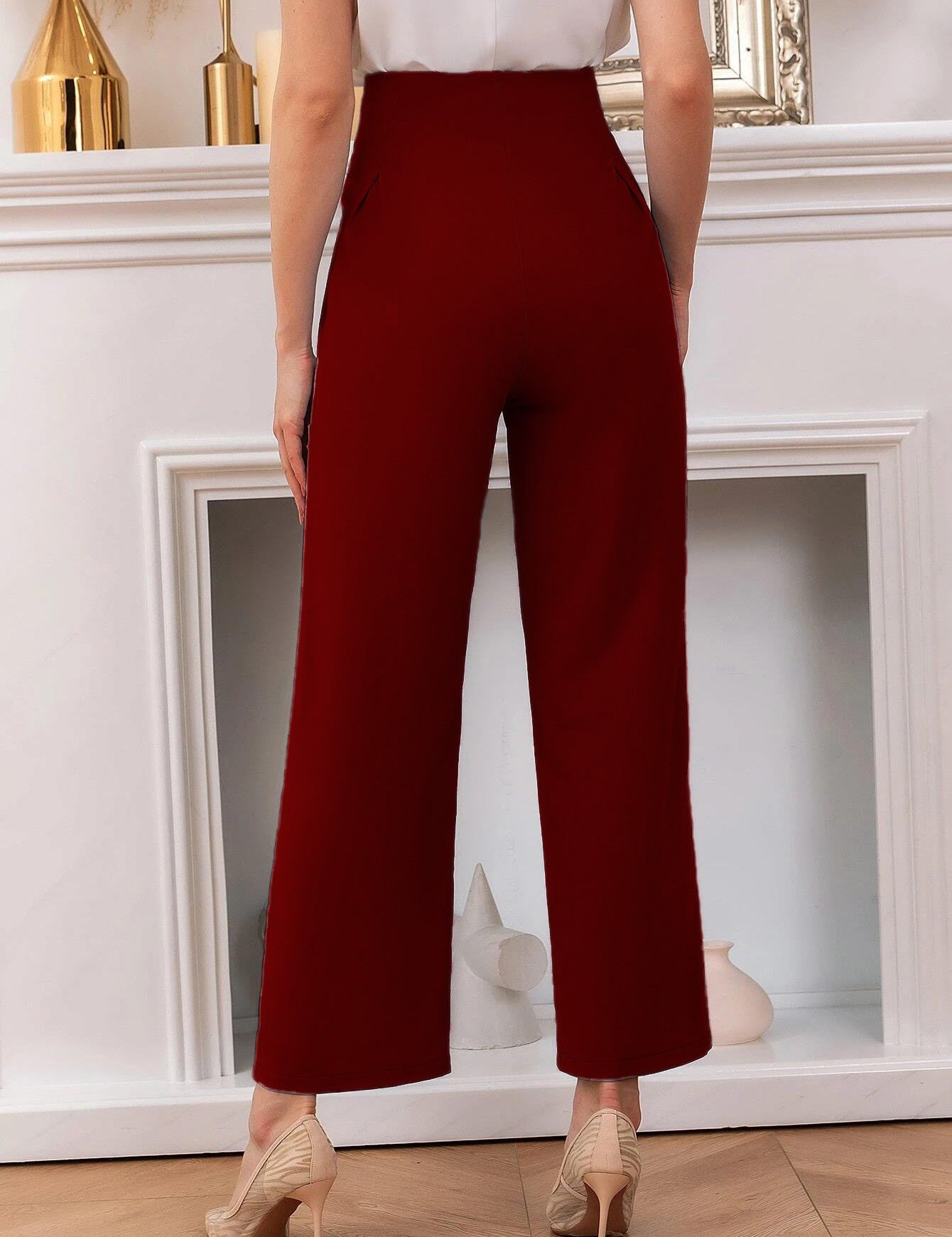 KOTTY Regular Fit Women Maroon Trousers 