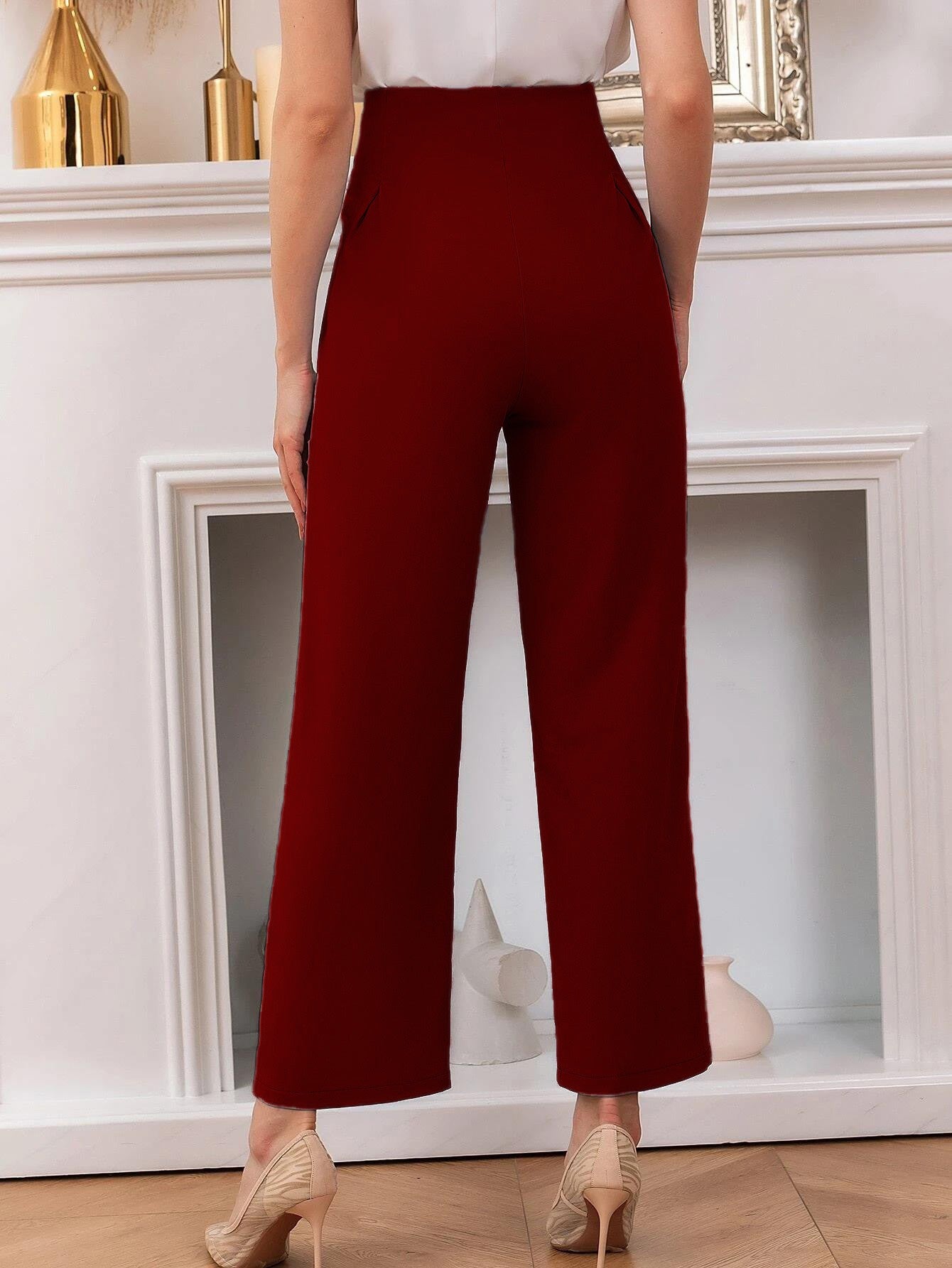 KOTTY Regular Fit Women Maroon Trousers 