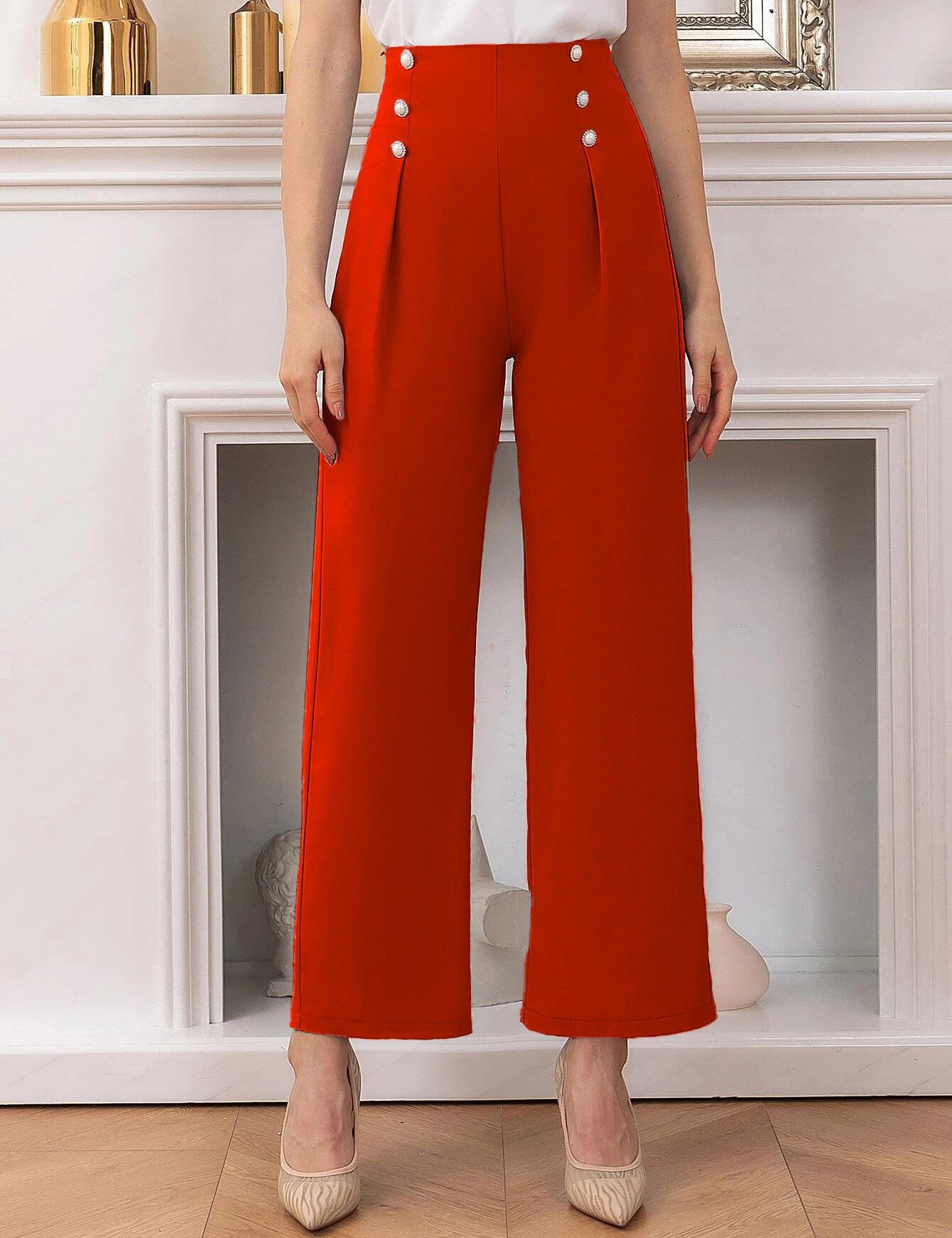 KOTTY Regular Fit Women Orange Trousers 