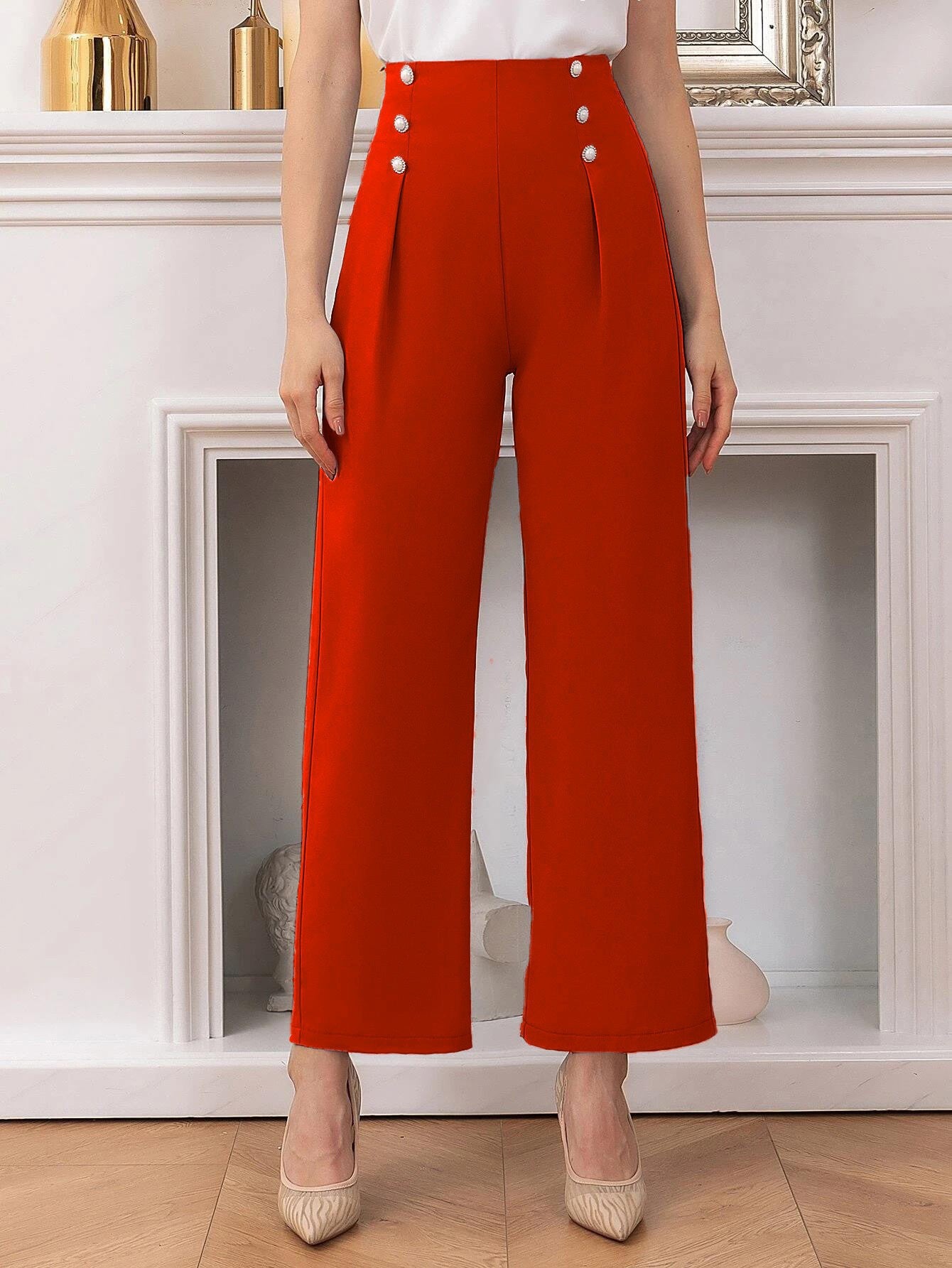 KOTTY Regular Fit Women Orange Trousers 
