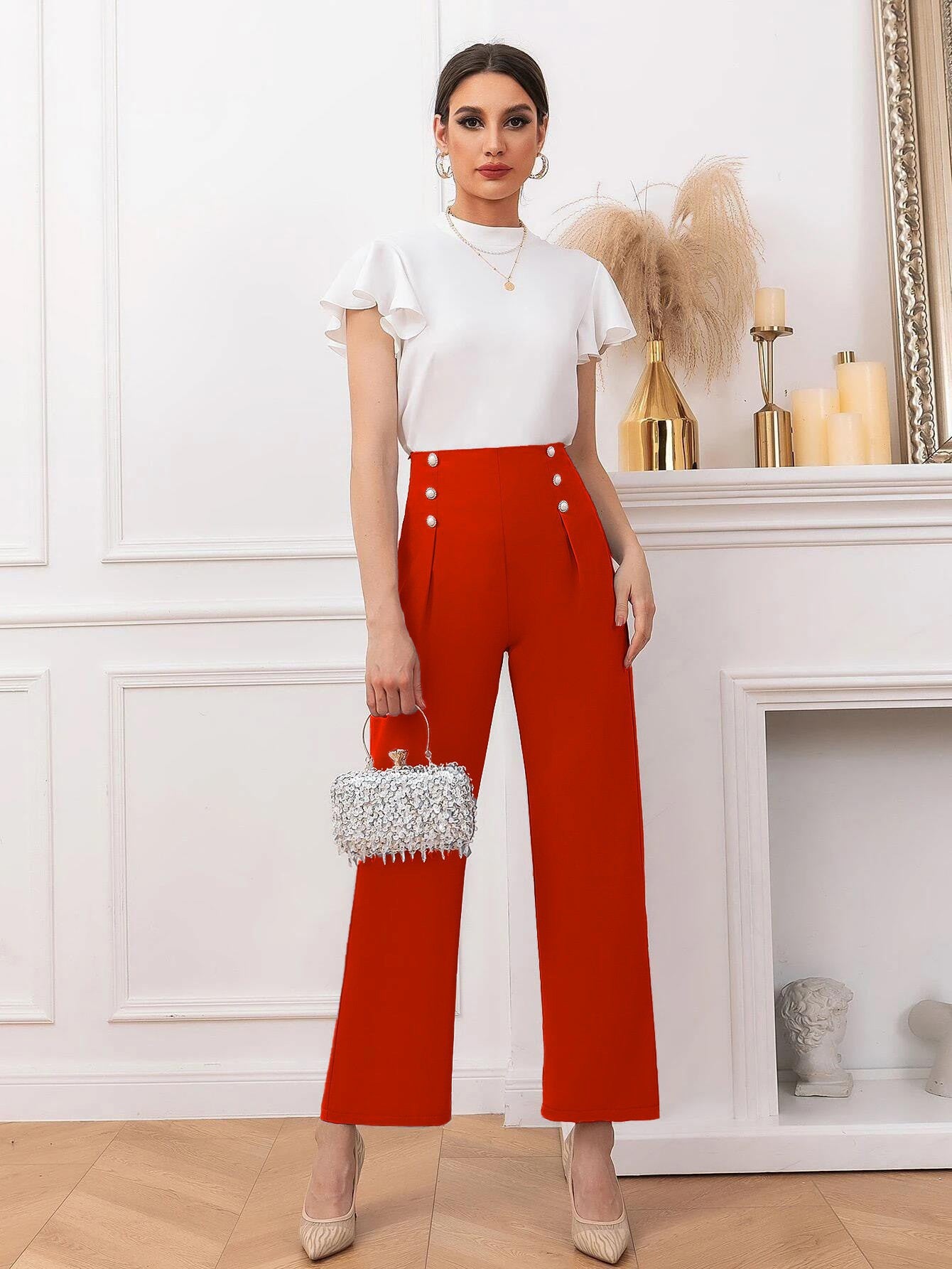 KOTTY Regular Fit Women Orange Trousers 