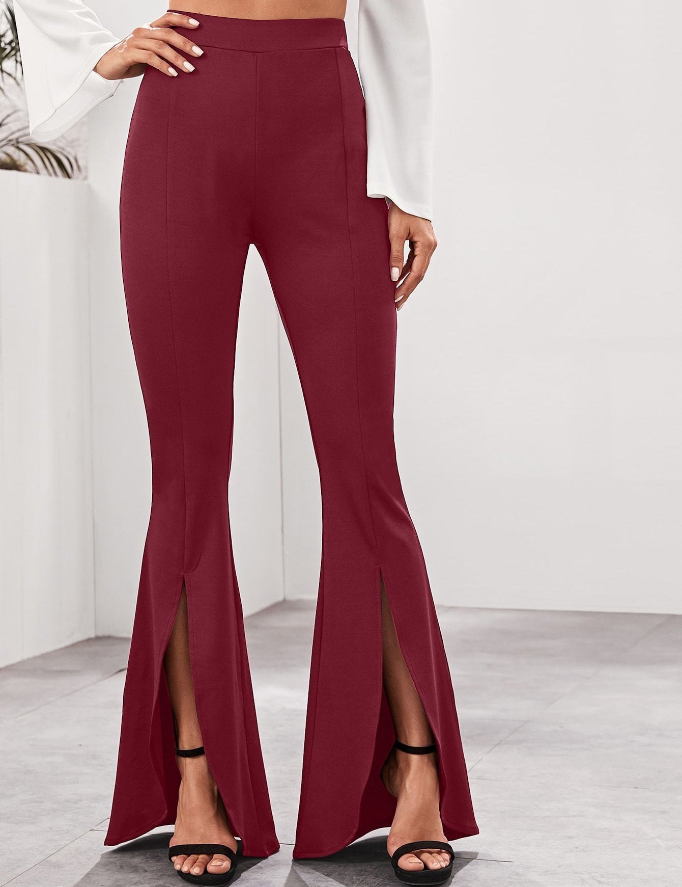 KOTTY Womens Solid Attractive High Rise Pant