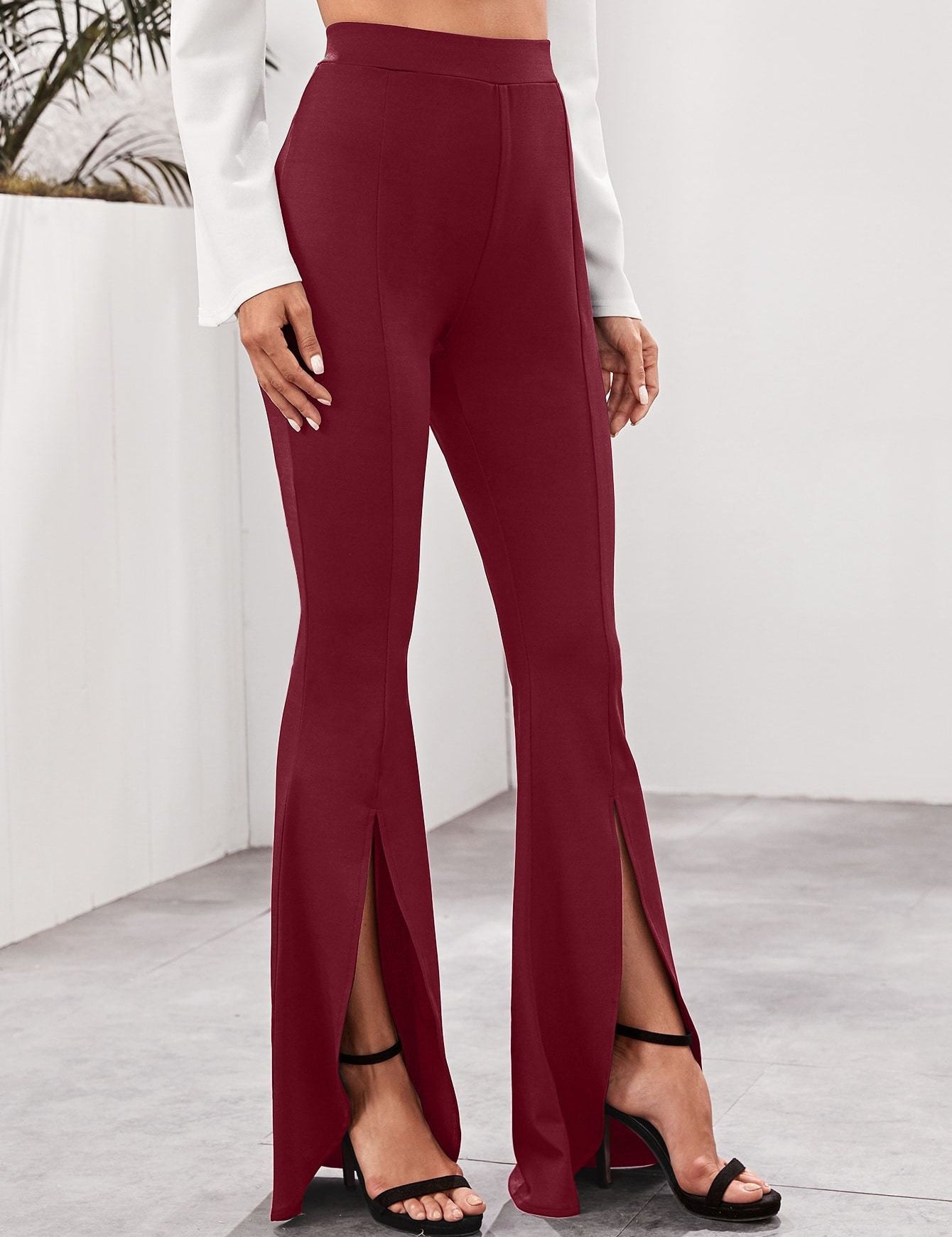 KOTTY Womens Solid Attractive High Rise Pant