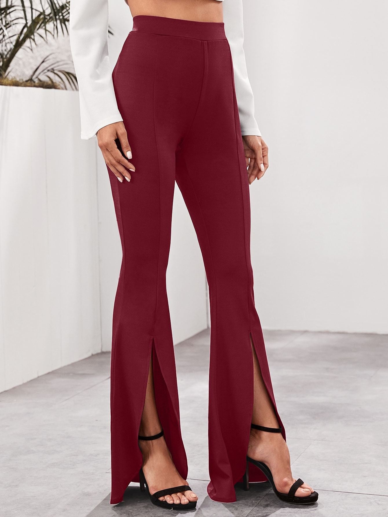 KOTTY Womens Solid Attractive High Rise Pant