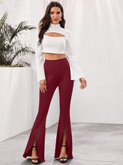 KOTTY Womens Solid Attractive High Rise Pant