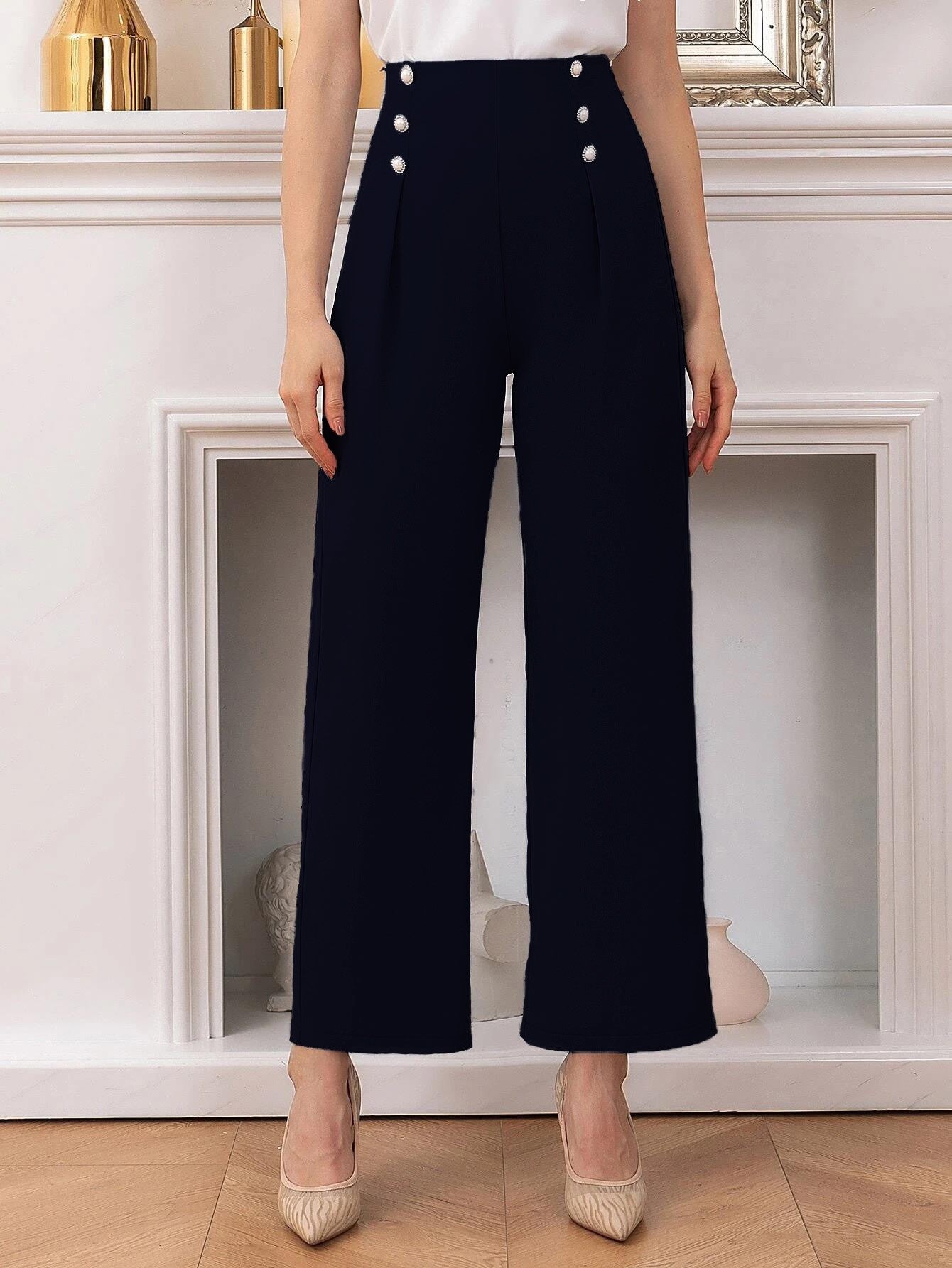KOTTY Regular Fit Women Dark Blue Trousers 