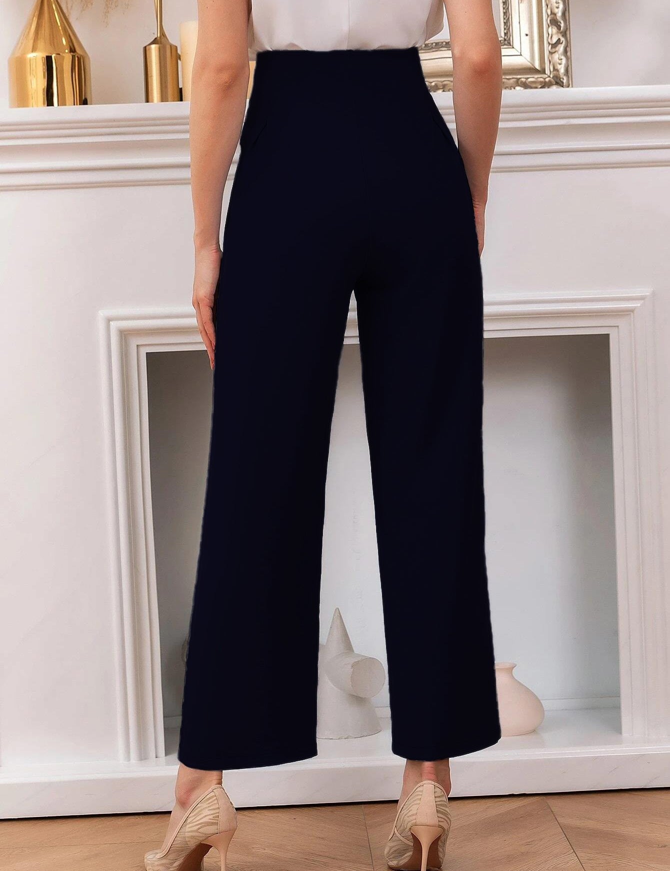 KOTTY Regular Fit Women Dark Blue Trousers 