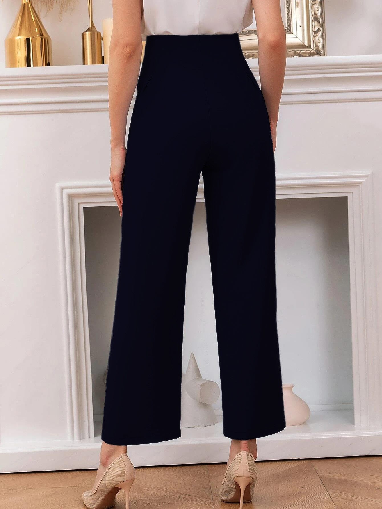 KOTTY Regular Fit Women Dark Blue Trousers 