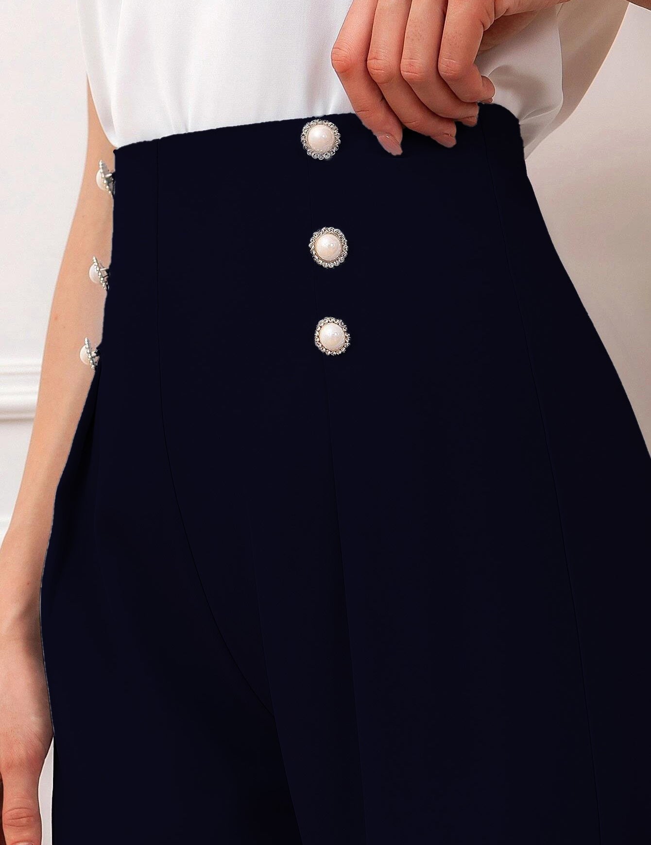 KOTTY Regular Fit Women Dark Blue Trousers 