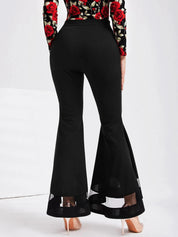 KOTTY Flared Women Black Trousers 
